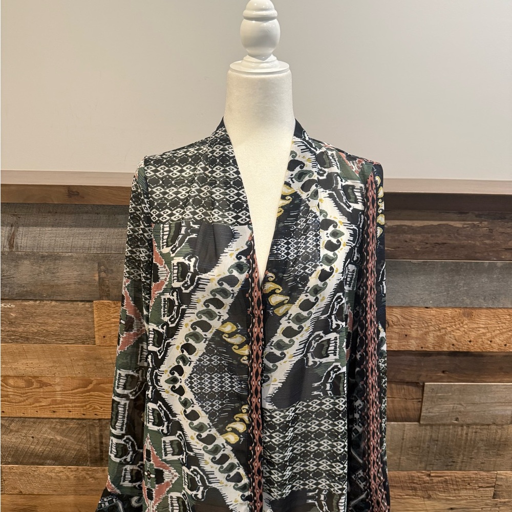 Mystic Black and Green Patterned Jacket